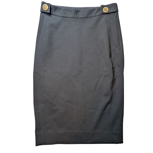 Diane Von Furstenberg DVF Black Mini Skirt Gold Buttons Accents Women 6 - Picture 1 of 9
